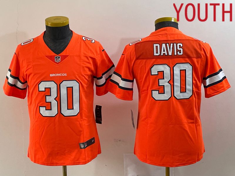 Youth Denver Broncos #30 Terrell Davis Orange Generation 2024 Nike Limited NFL Jersey->->Youth Jersey
